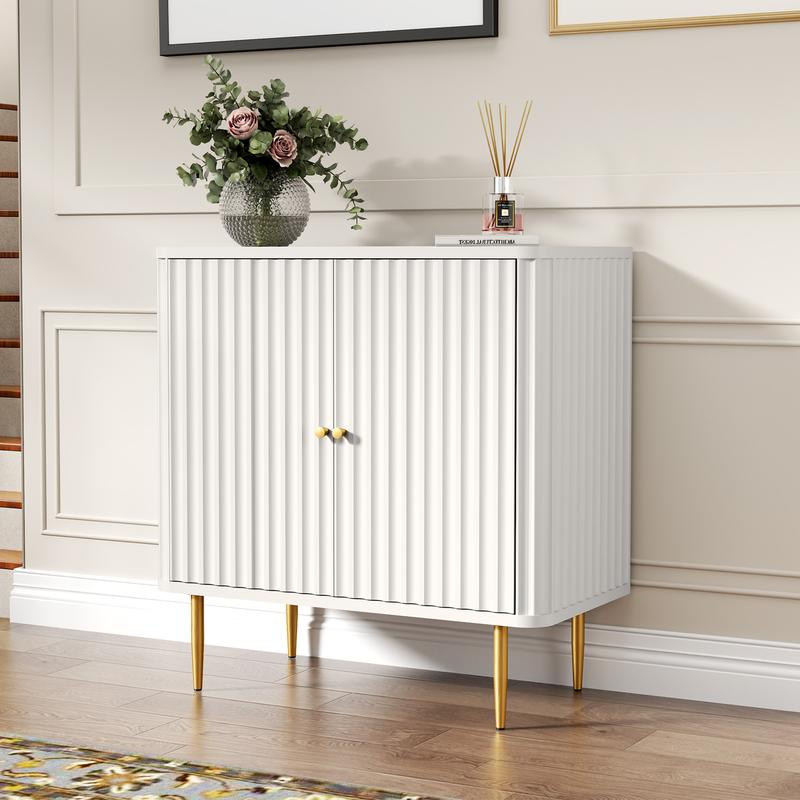 Buffet HLR®, meuble d'appoint moderne de 48 po avec 4 portes et étagères amovibles