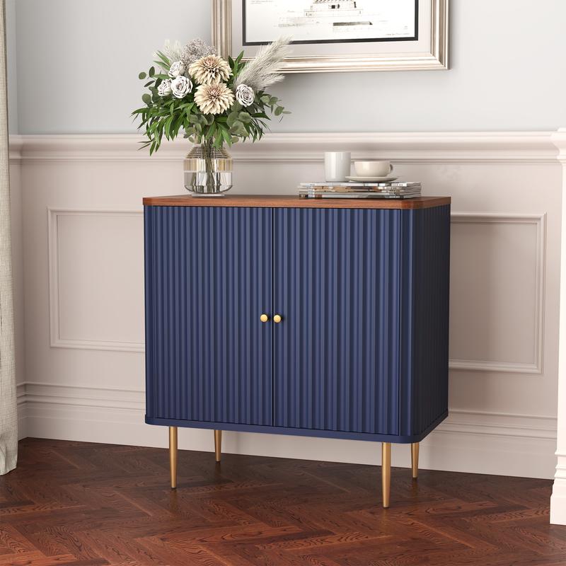 Buffet HLR®, meuble d'appoint moderne de 48 po avec 4 portes et étagères amovibles