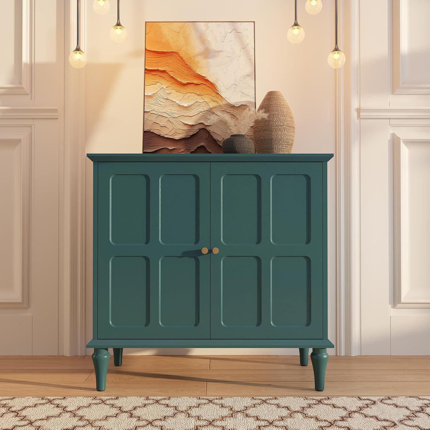 Buffet HLR® noir avec rangement, meuble de rangement moderne du milieu du siècle