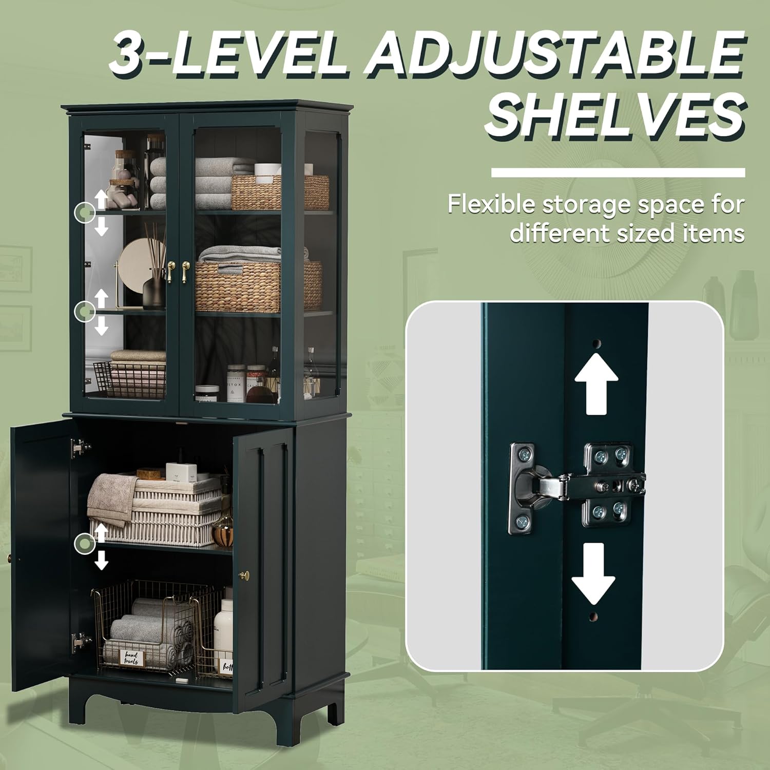 Buffet de rangement autoportant pour garde-manger de cuisine HLR® 72 po, armoire haute classique