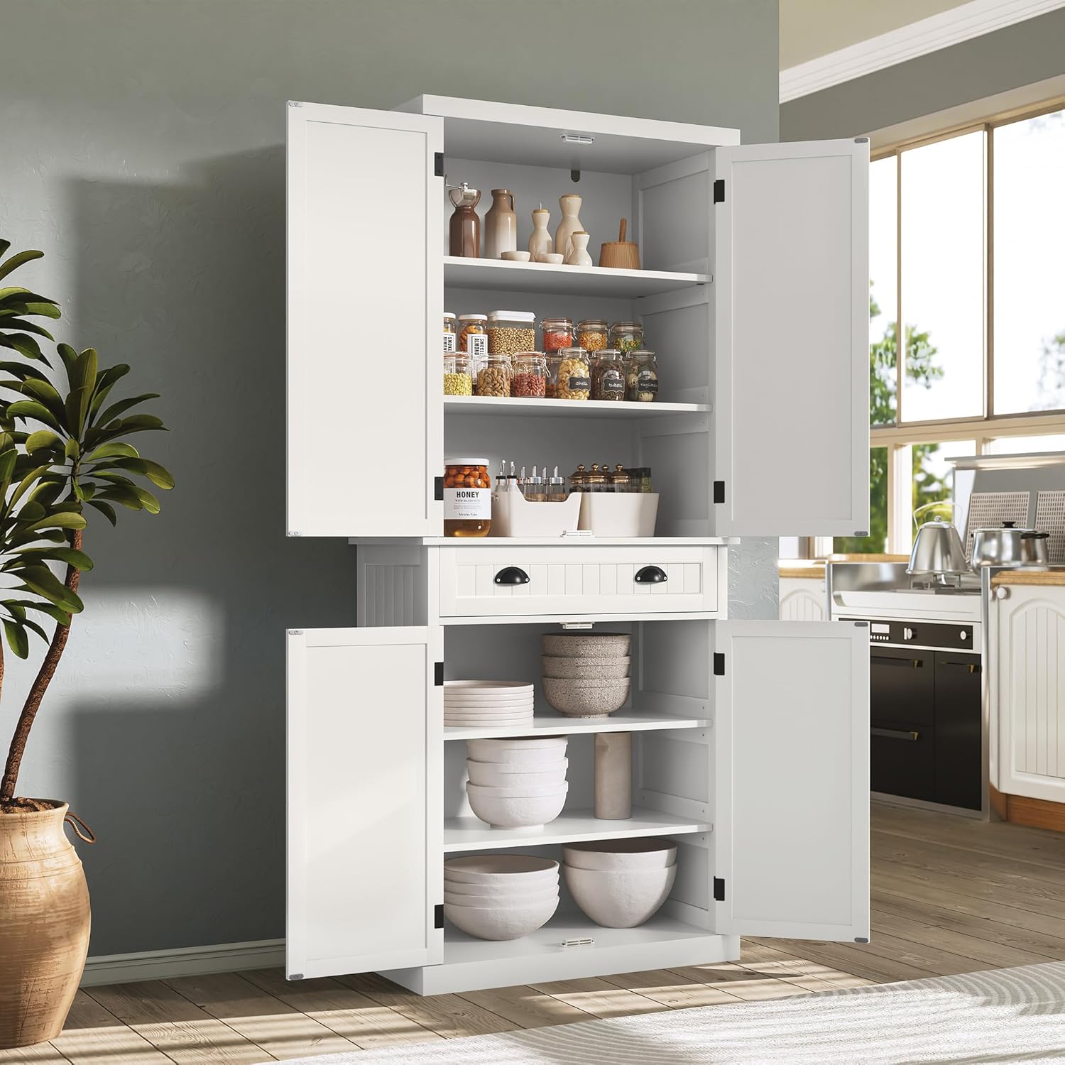 Armoire de rangement de cuisine HLR® de 72 po de hauteur avec tiroir et étagères réglables