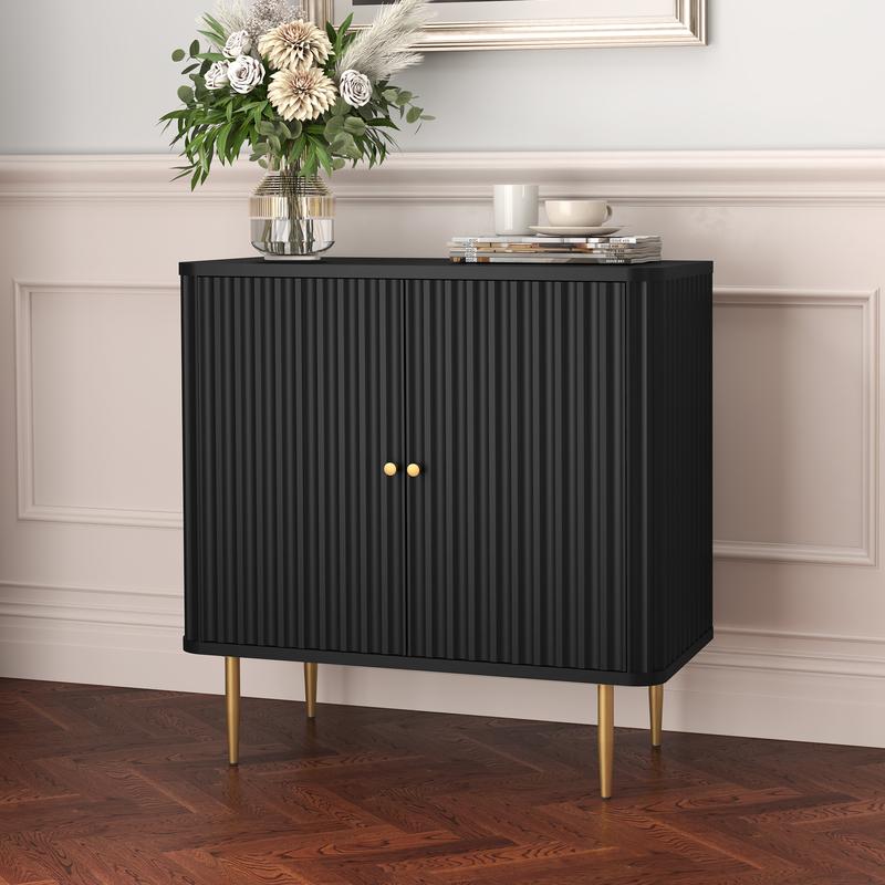 Buffet HLR®, meuble d'appoint moderne de 48 po avec 4 portes et étagères amovibles