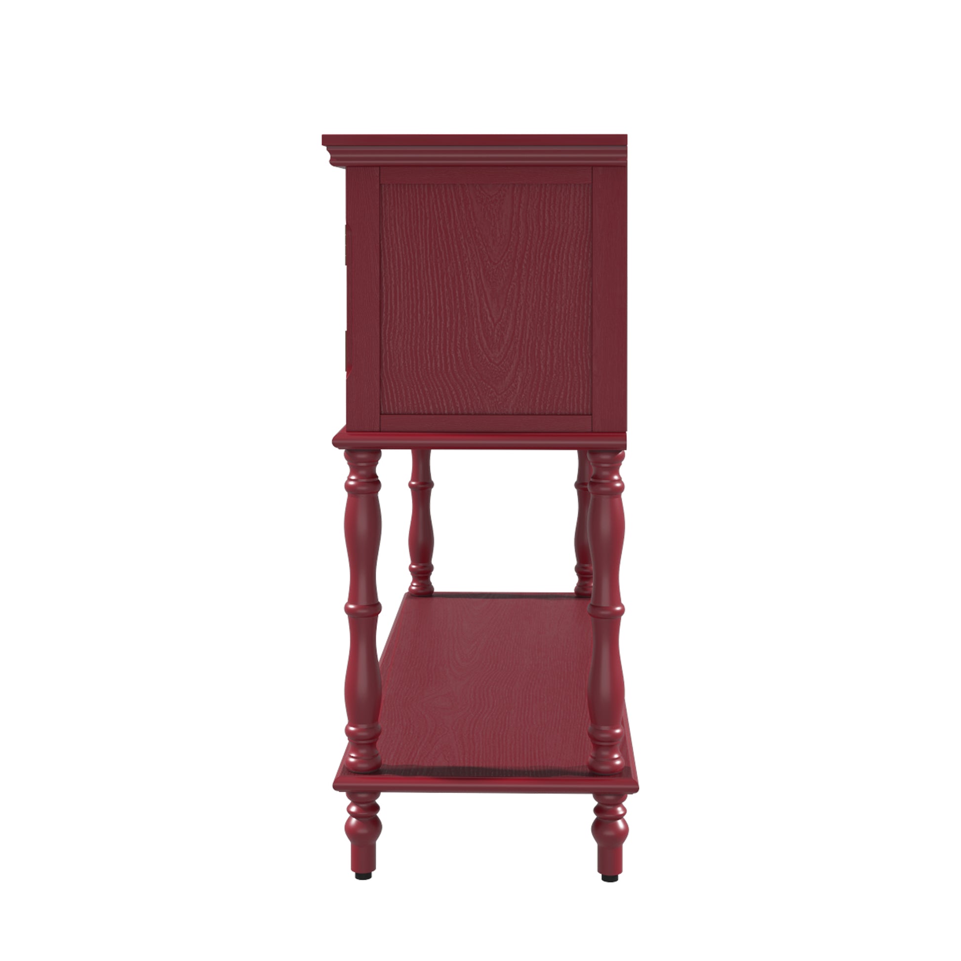 HLR 42" Farmhouse Modern Console Table, Entryway Table with Storage Shelf for Living Room, Red