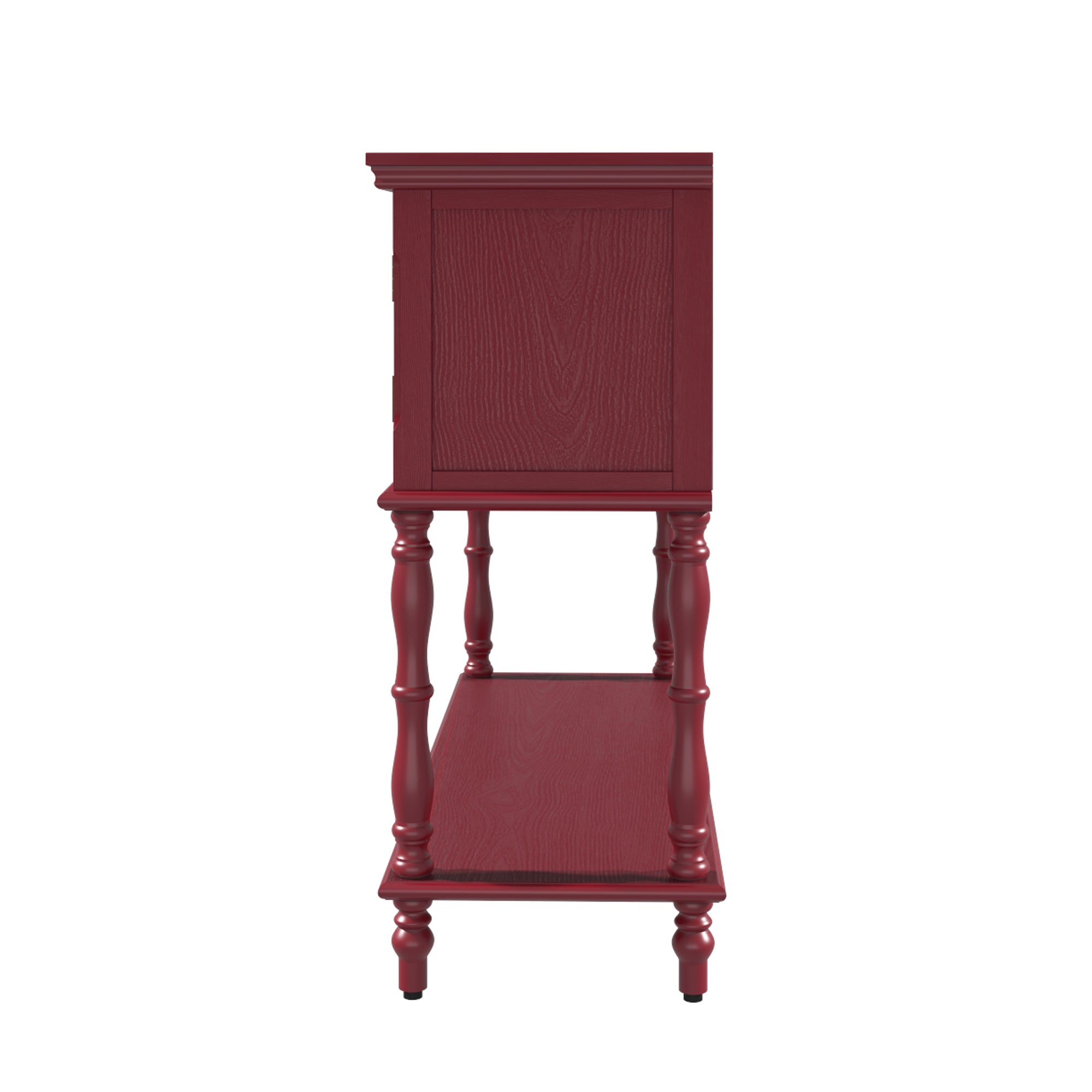 HLR 42" Farmhouse Modern Console Table, Entryway Table with Storage Shelf for Living Room, Red