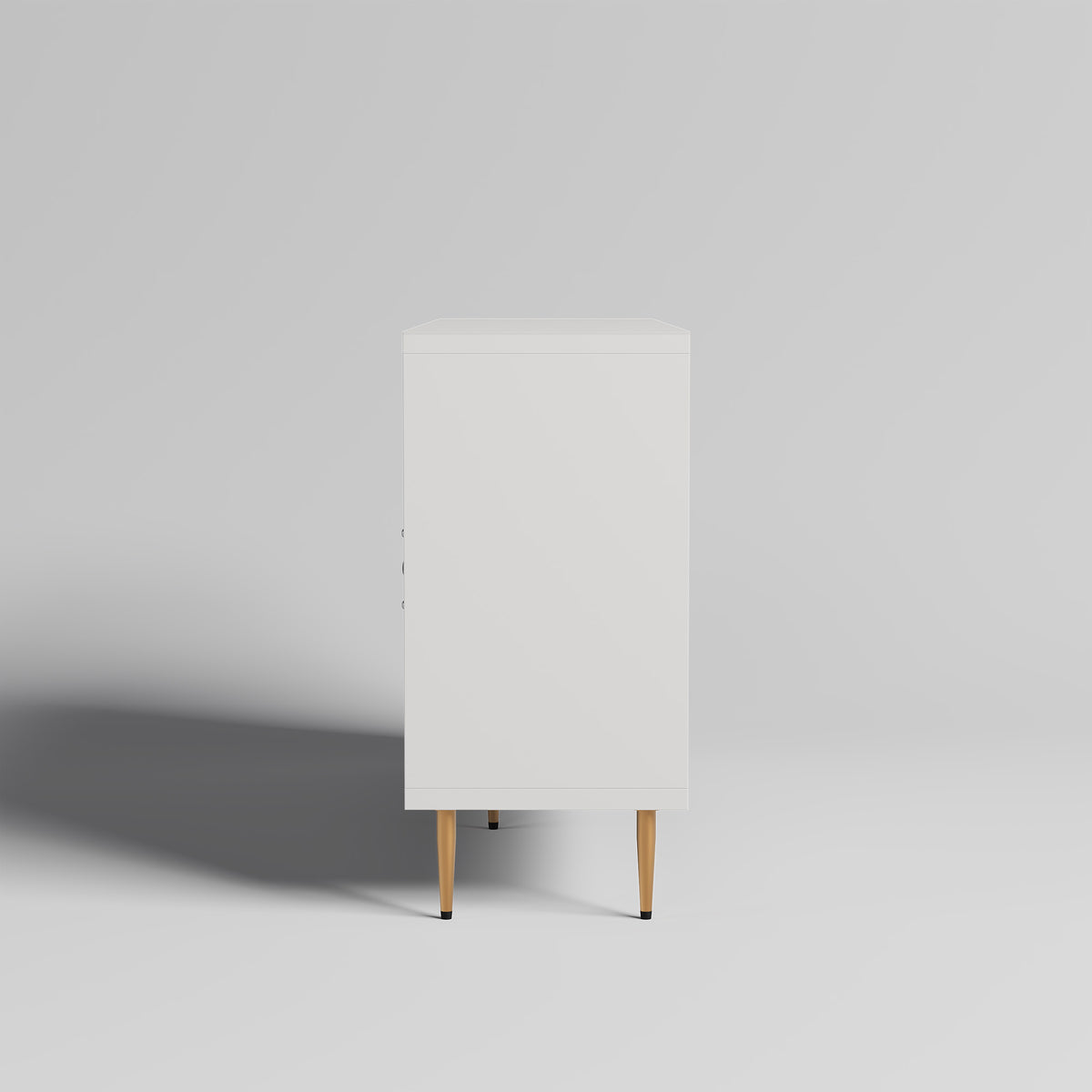 HLR 58" Modern Accent Sideboard Cabinet, 4 Doors, Adjustable Shelves, Fluted Storage Cabinet, White
