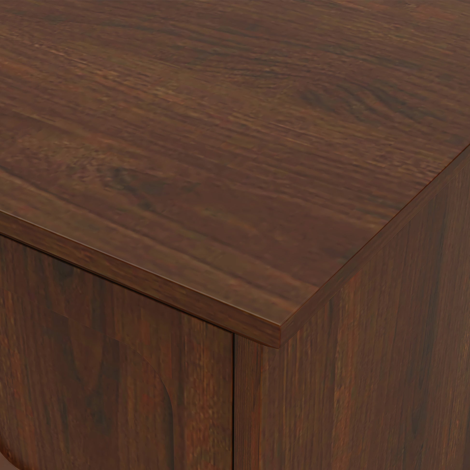HLR 39.4" Mid Century Coffee Table with Storage, Wood Center Table with Open Shelves for Living Room, Brown