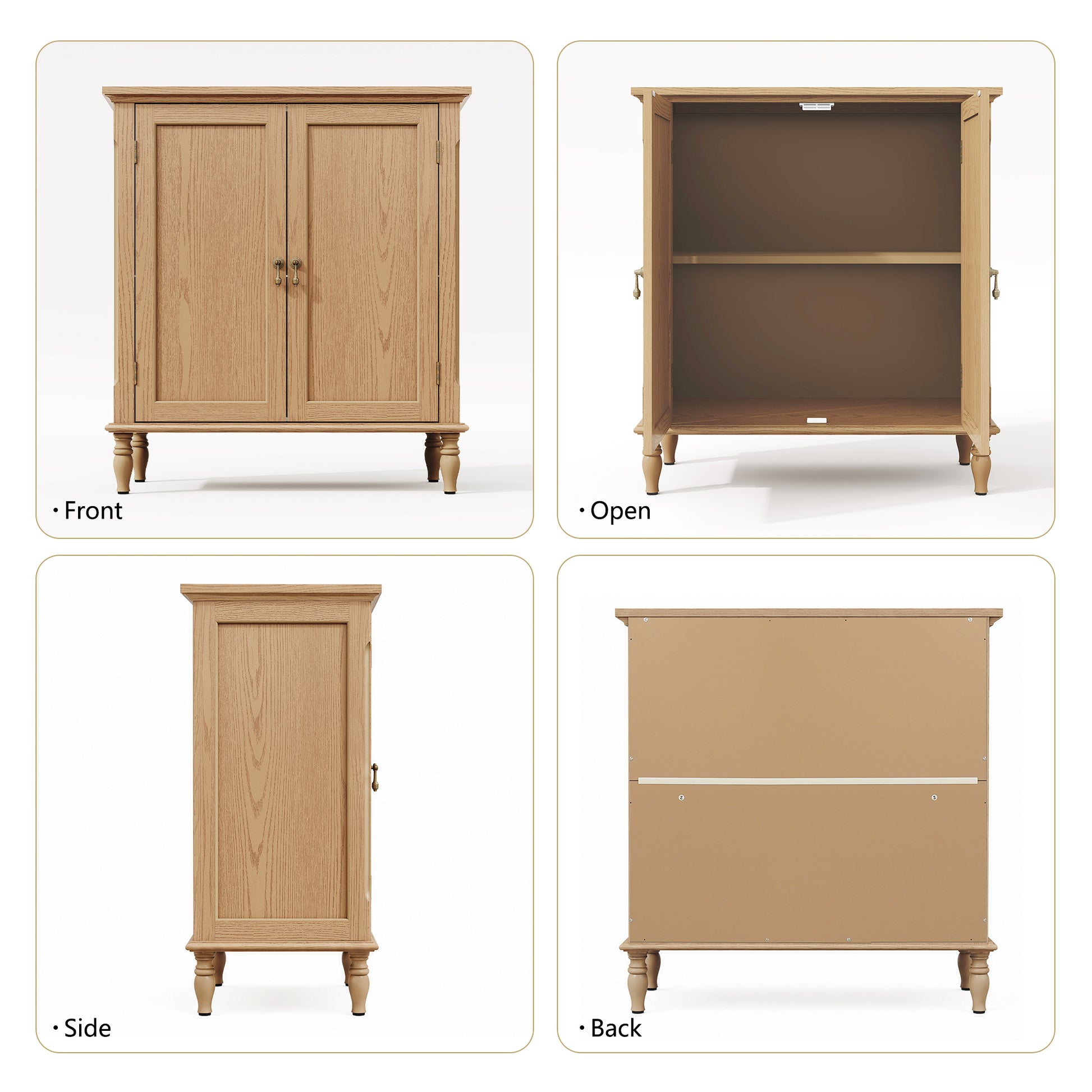 HLR 31.5'' Large Sideboard Buffet Cabinet with Storage, 2 Doors Modern Credenza Table for Living Room, Brown
