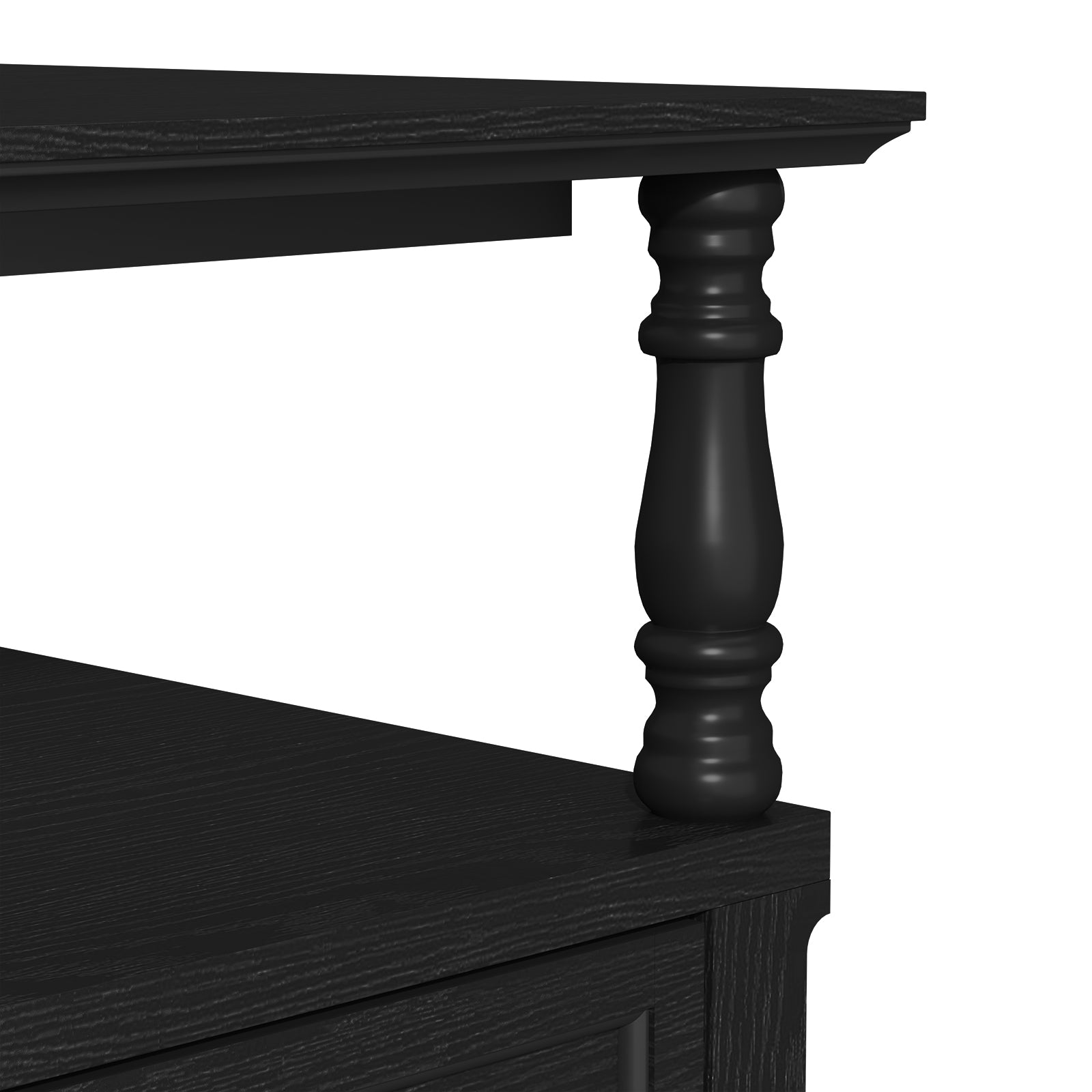 HLR 41" Mid Century Modern Coffee Table with Drawer Storage, Assembled Wood Center Table for Living Room, Black