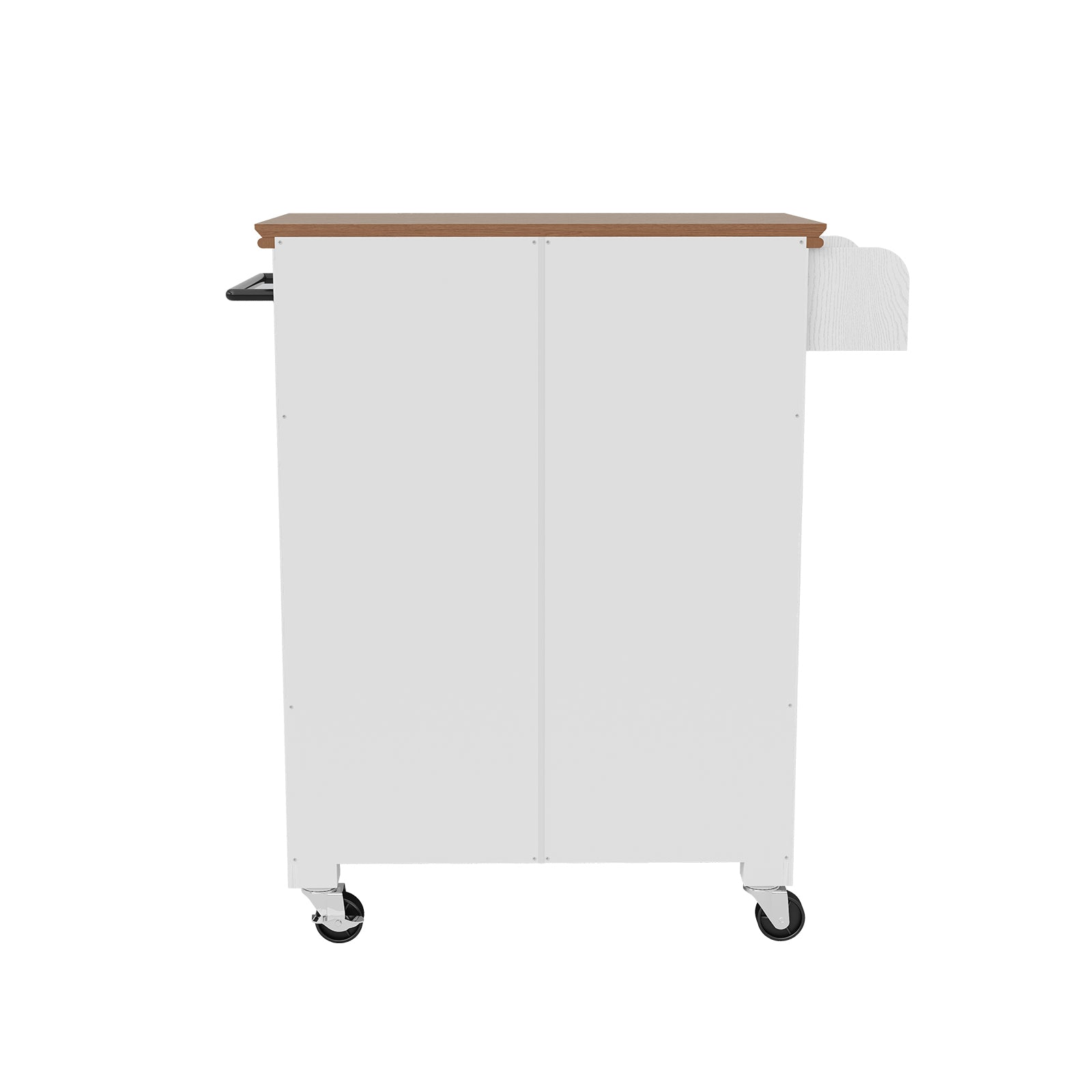 HLR Small Kitchen Islands Table with Storage, Rolling Wood Microwave Cart on Wheels for Dining Room, White