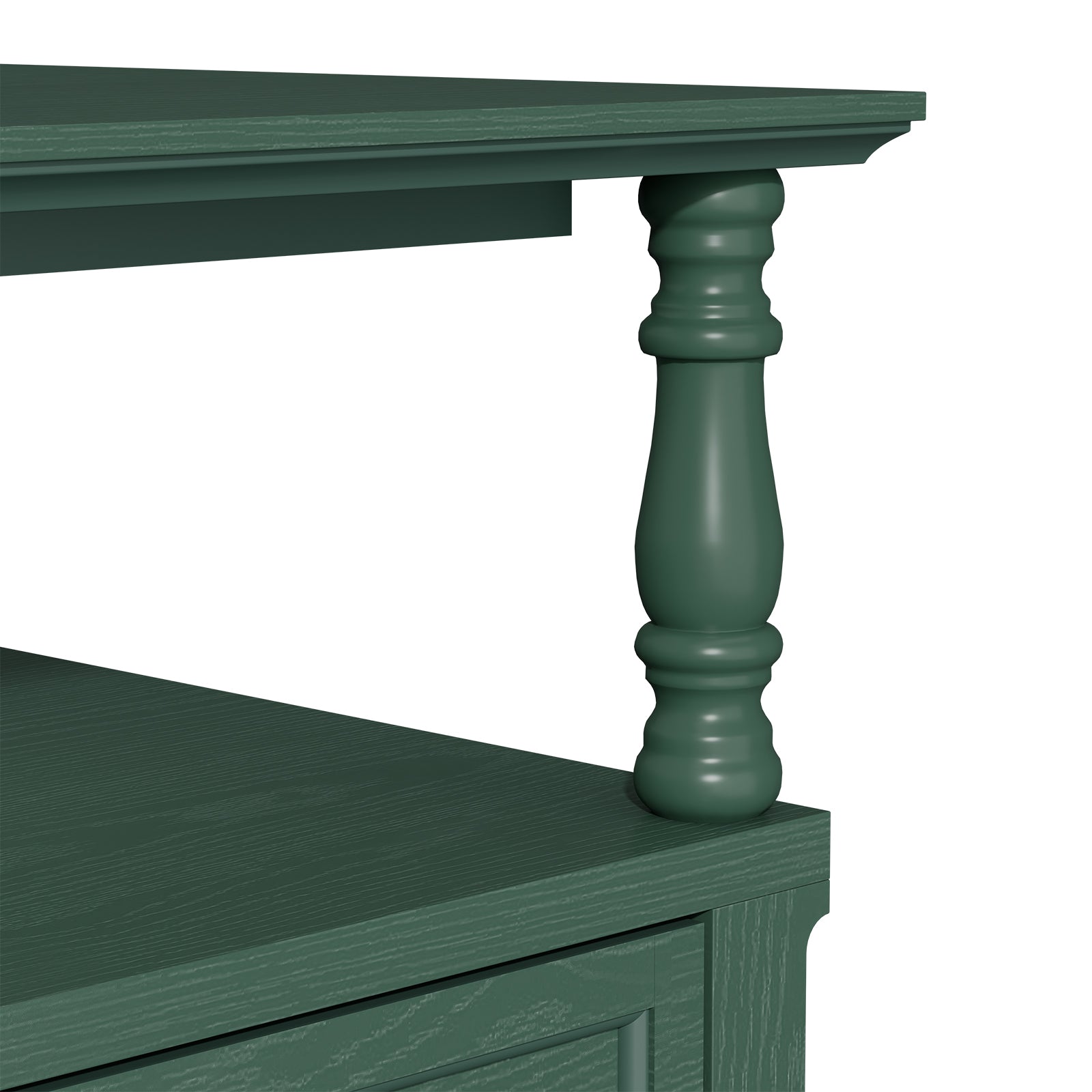 HLR 41" Mid Century Modern Coffee Table with Drawer Storage, Assembled Wood Center Table for Living Room, Green