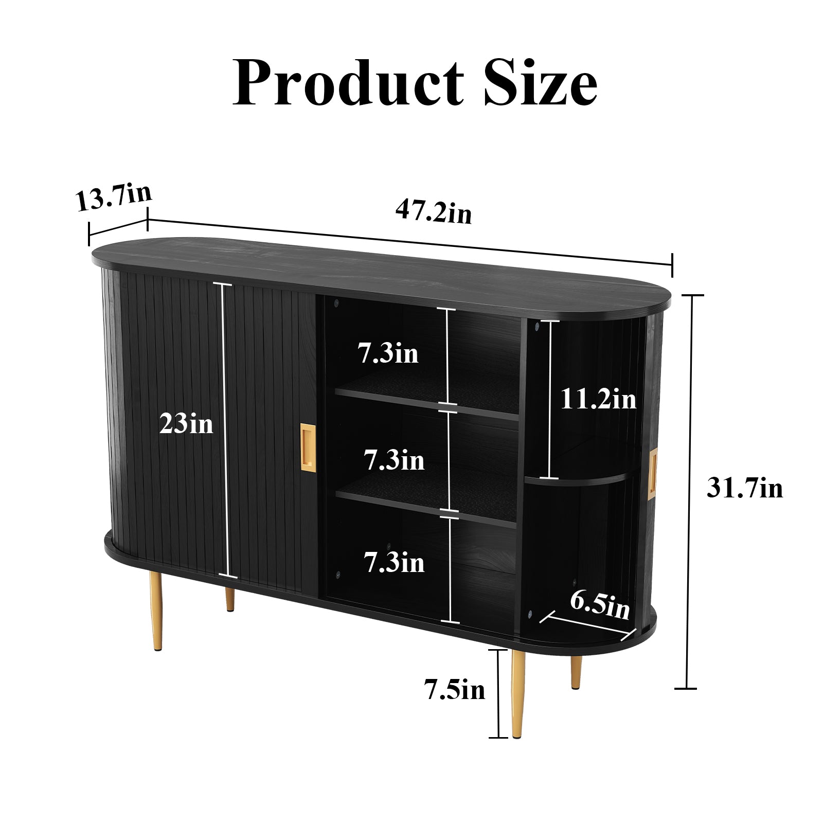 CBJCBJ 47" Sideboard Buffet Cabinet with Storage, Modern Accent Cabinet for Dining Room