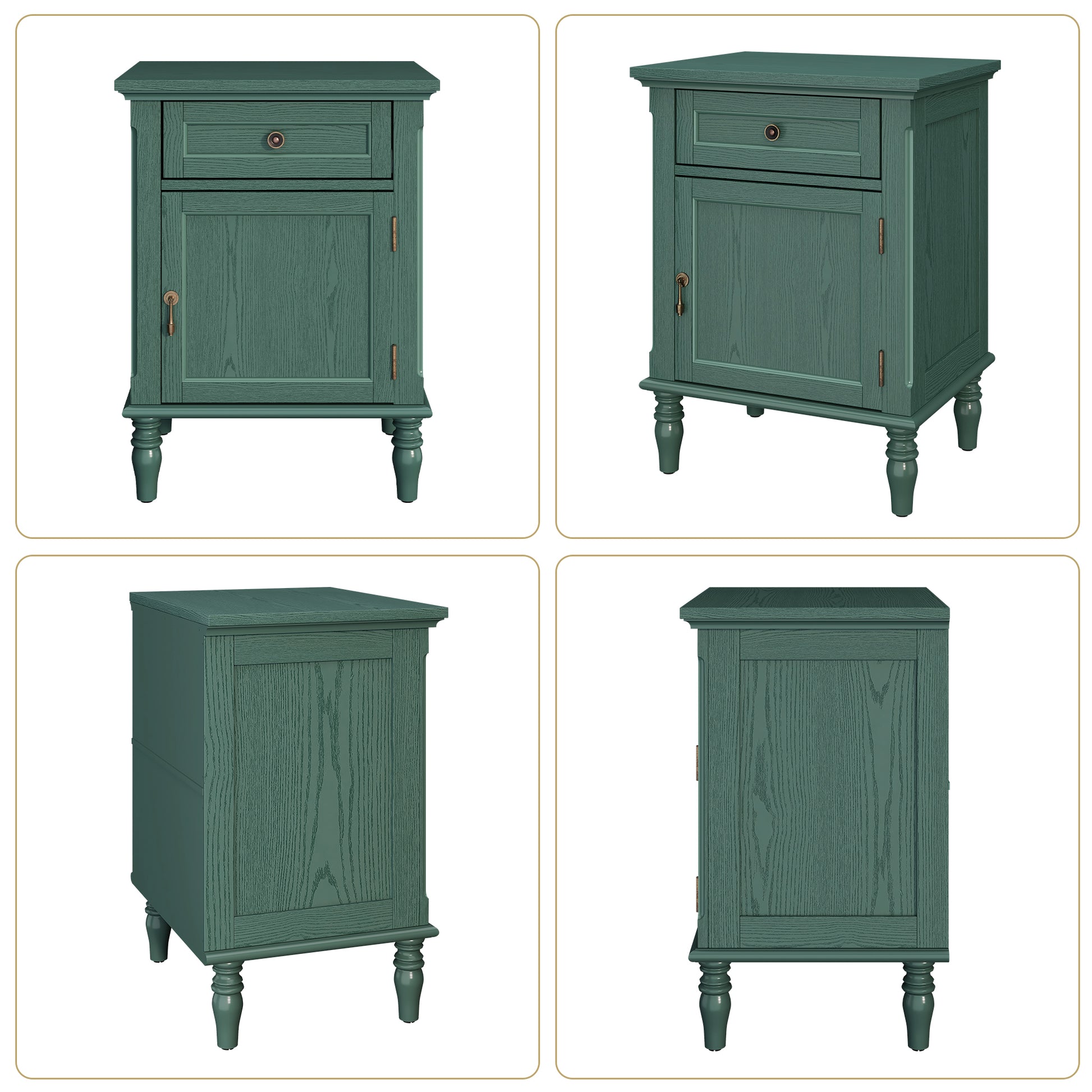 HLR® 25"H Nightstands Set of 2, Modern Retro Bedside Table with Drawer, End Table for Bedroom