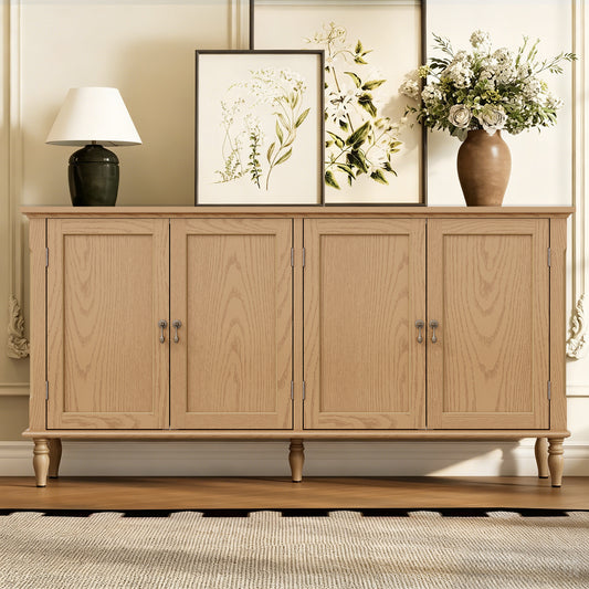 CBJCBJ 58" Retro Sideboard Buffet Cabinet with Storage, Accent Cabinet for Kitchen, Living Room,Wood