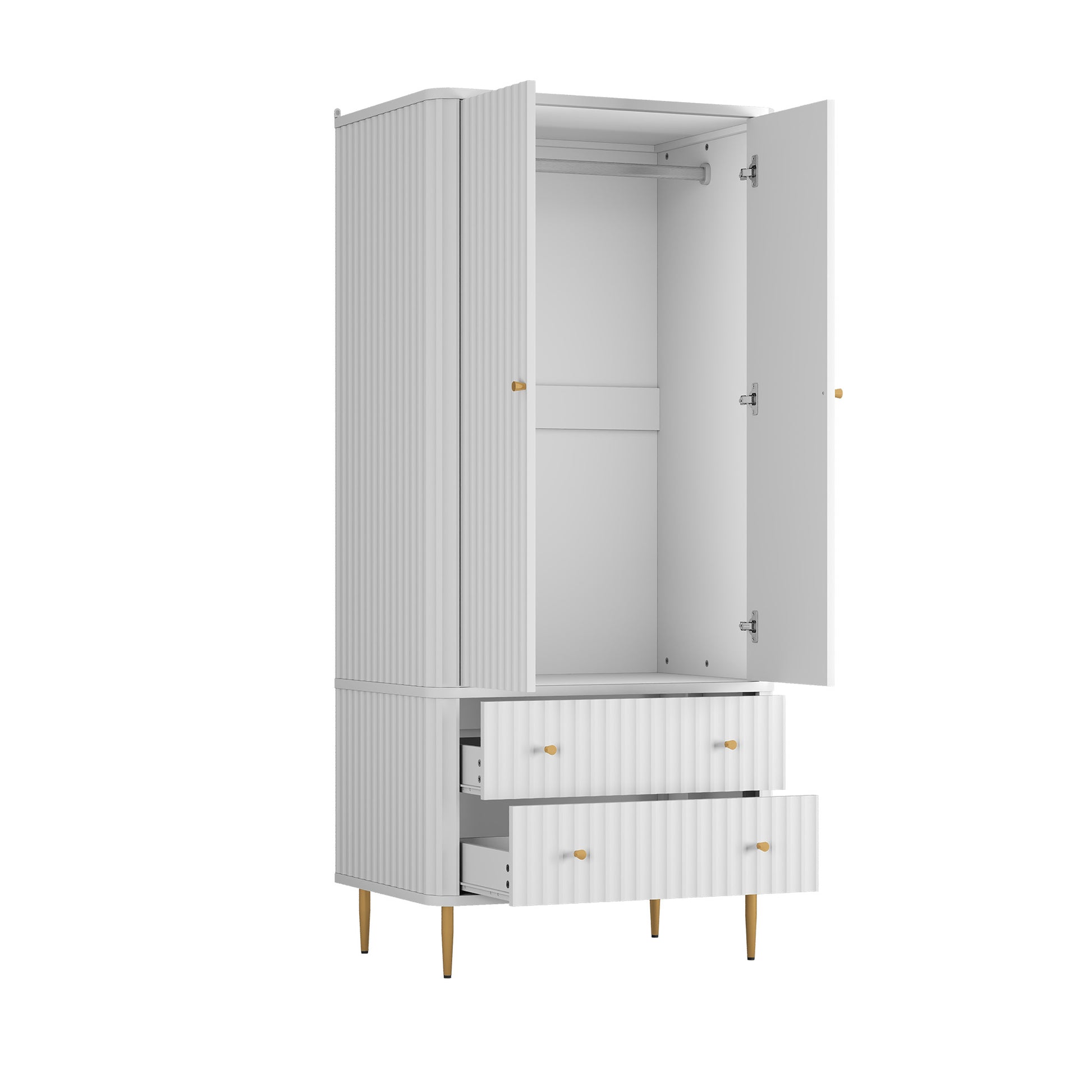 HLR® 71'' Tall Armoire Wardrobe Closet with 2 Doors&Drawers