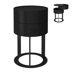CBJCBJ Modern Round Nightstand with Drawer, 14.2