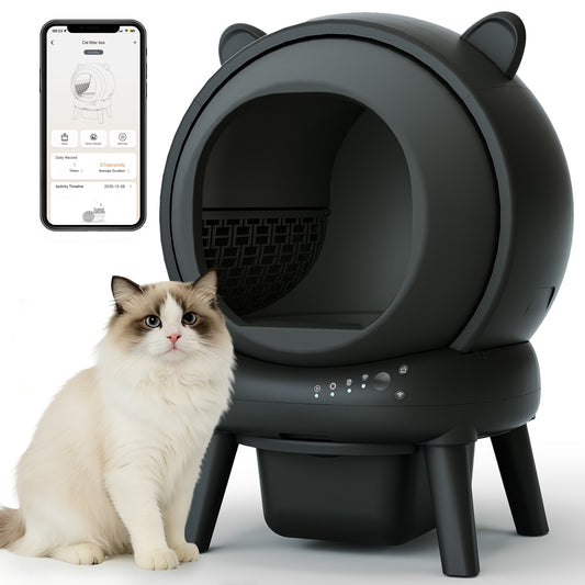 CBJCBJ 70L Smart Automatic Self-cleaning Cat Litter Box, Supports APP Control and Multiple Layer Safety Protection