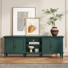 CBJCBJ 67" TV Stand, for TVs up to 75", Retro Entertainment Center with Storage for Living Room,Green