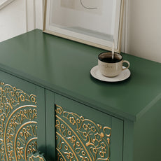 CBJCBJ 31.5" Kitchen Sideboard Buffet Cabinet with 2 Door Storage, Mid-Century Accent Cabinet for Living Room,Green
