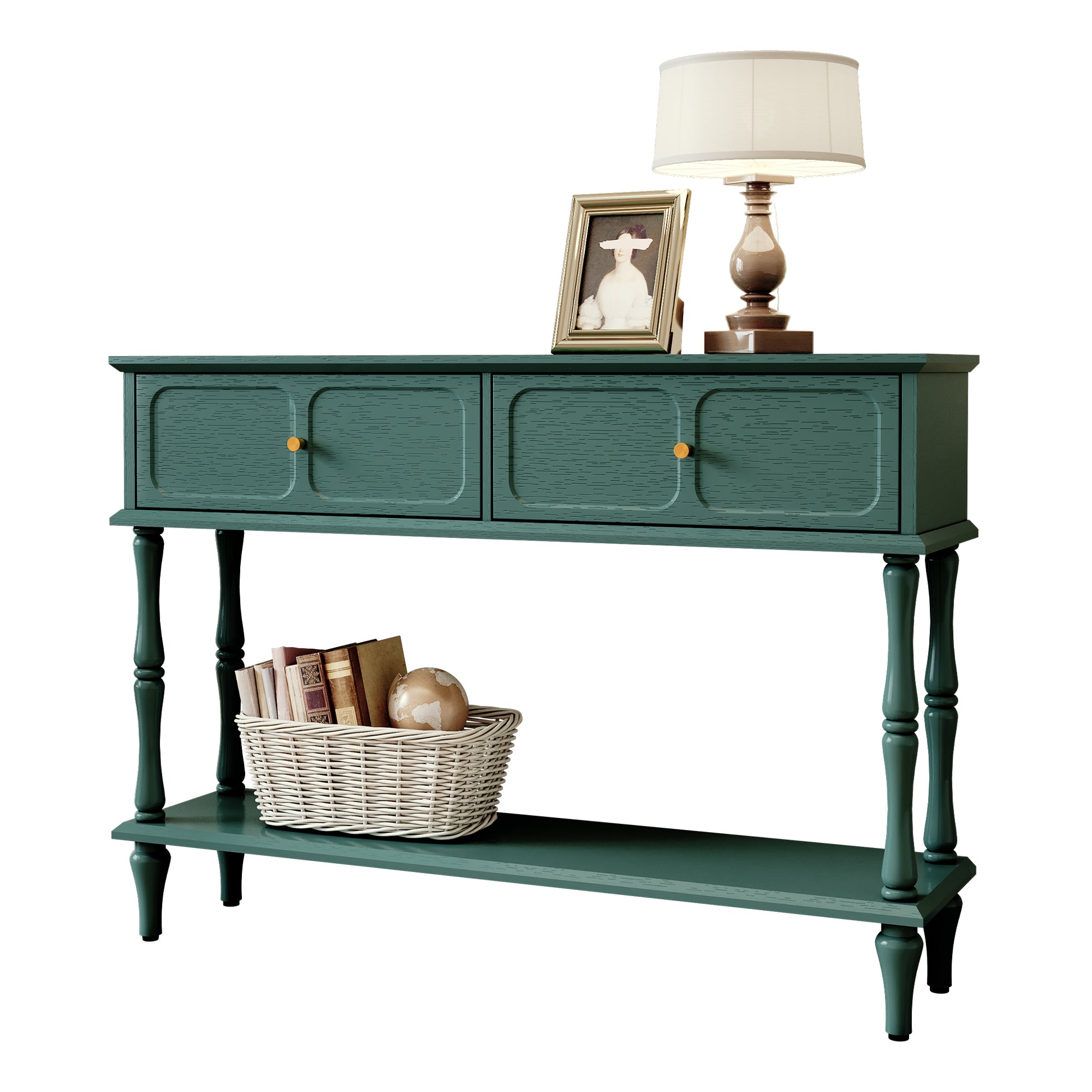 HLR® Mid-Century Console Table for Entryway with 2 Drawers