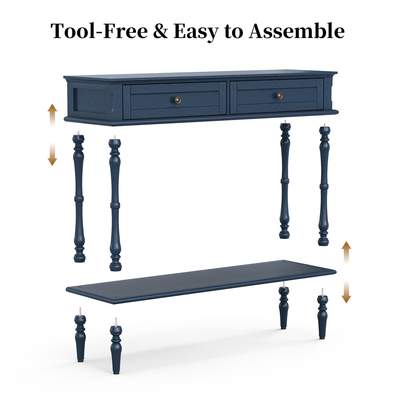 CBJCBJ40"Vintage Minimal Assembly Console Table with 2 Storage Drawers,Suitable for Living Room