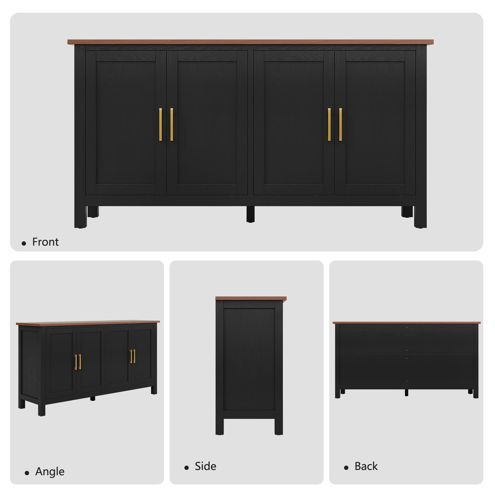 HLR® Large Sideboard Buffet Cabinet with Storage, 59.4" Modern Coffee Bar Cabinet for Dining Room