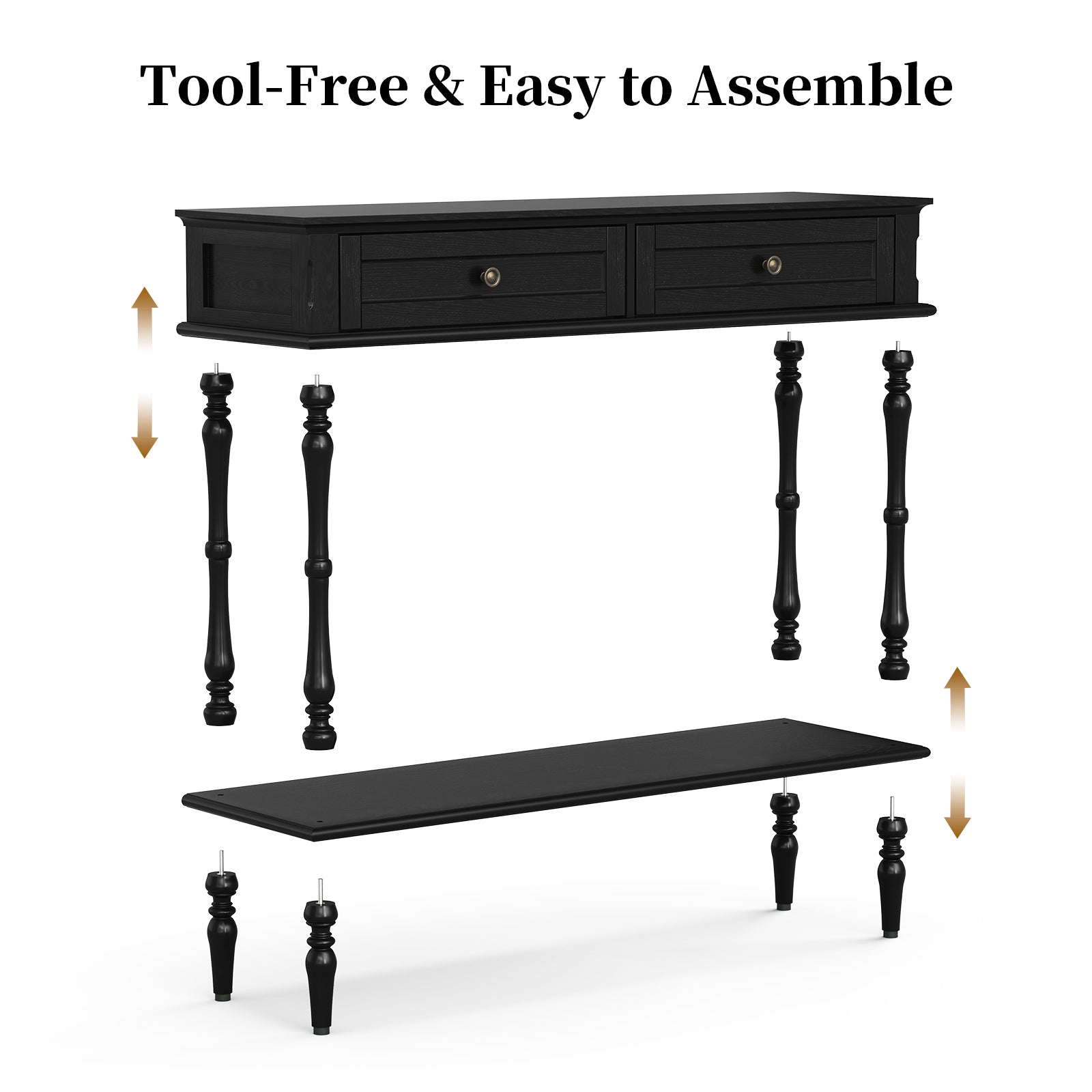 CBJCBJ40"Vintage Minimal Assembly Console Table with 2 Storage Drawers,Suitable for Living Room