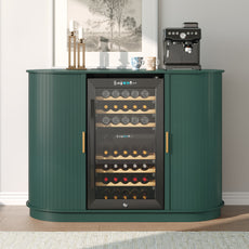 CBJCBJ Modern 53" Wine Cabinet with Socket and Refrigerator space, Bar Cabinet for Dining Room,Brown