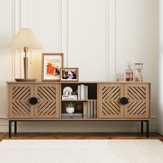 CBJCBJ Modern Mid Century 63" TV Stand for 70" TV with Storage, Entertainment Center for Living Room,Wood