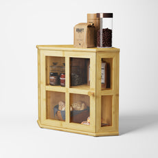 HLR Double Layer Bamboo Bread Box for Kitchen Counter, Large Capacity Bread Storage Bin with Acrylic Door,Brown