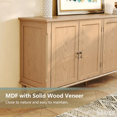 HLR 58'' Large Sideboard Buffet Cabinet with Storage, 4 Doors Modern Credenza Table for Living Room, Wood