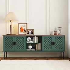 CBJCBJ Modern Mid Century 63" TV Stand for 70" TV with Storage, Entertainment Center for Living Room,Green