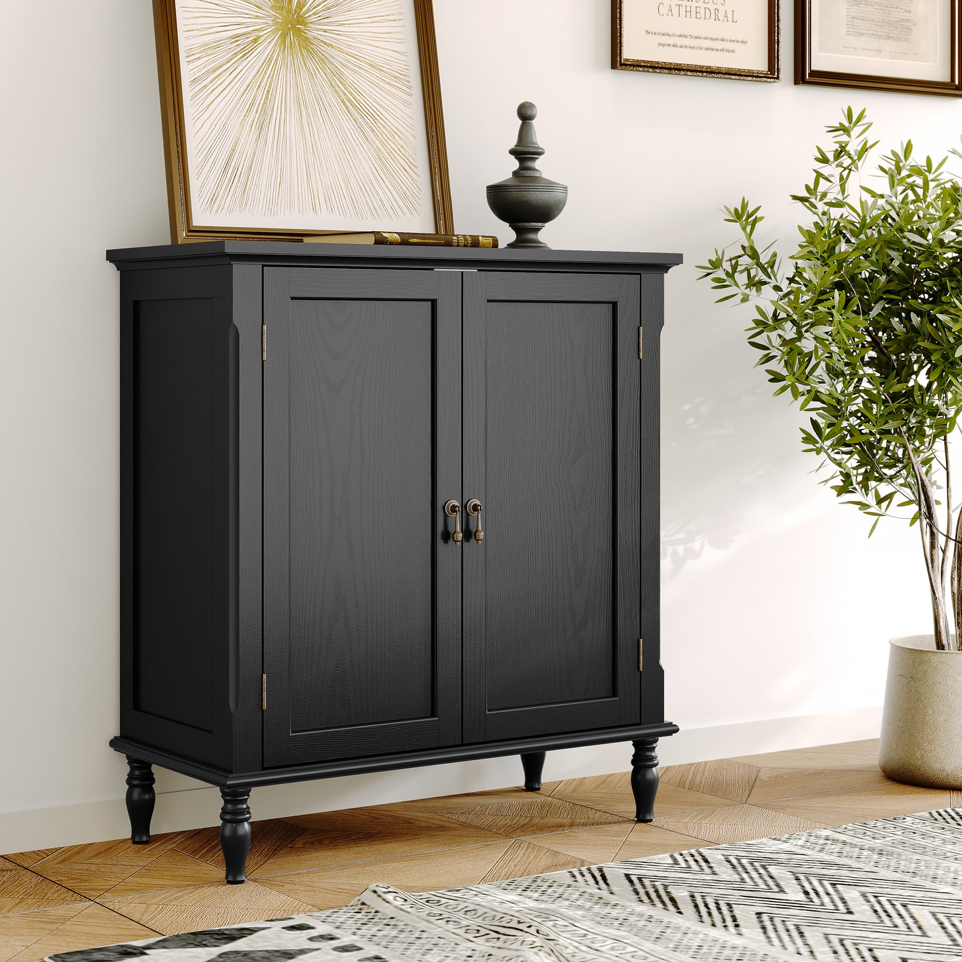 HLR 31.5'' Large Sideboard Buffet Cabinet with Storage, 2 Doors Modern Credenza Table for Living Room