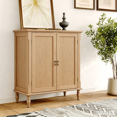 HLR 31.5'' Large Sideboard Buffet Cabinet with Storage, 2 Doors Modern Credenza Table for Living Room, Brown