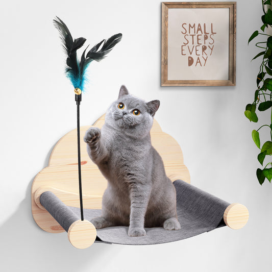 CBJCBJ Solid Wood Cat Wall Mounts Shelves Perches, Sleeping Playing Lounging Climbing Wall-mounted Cat Tree House for Cat