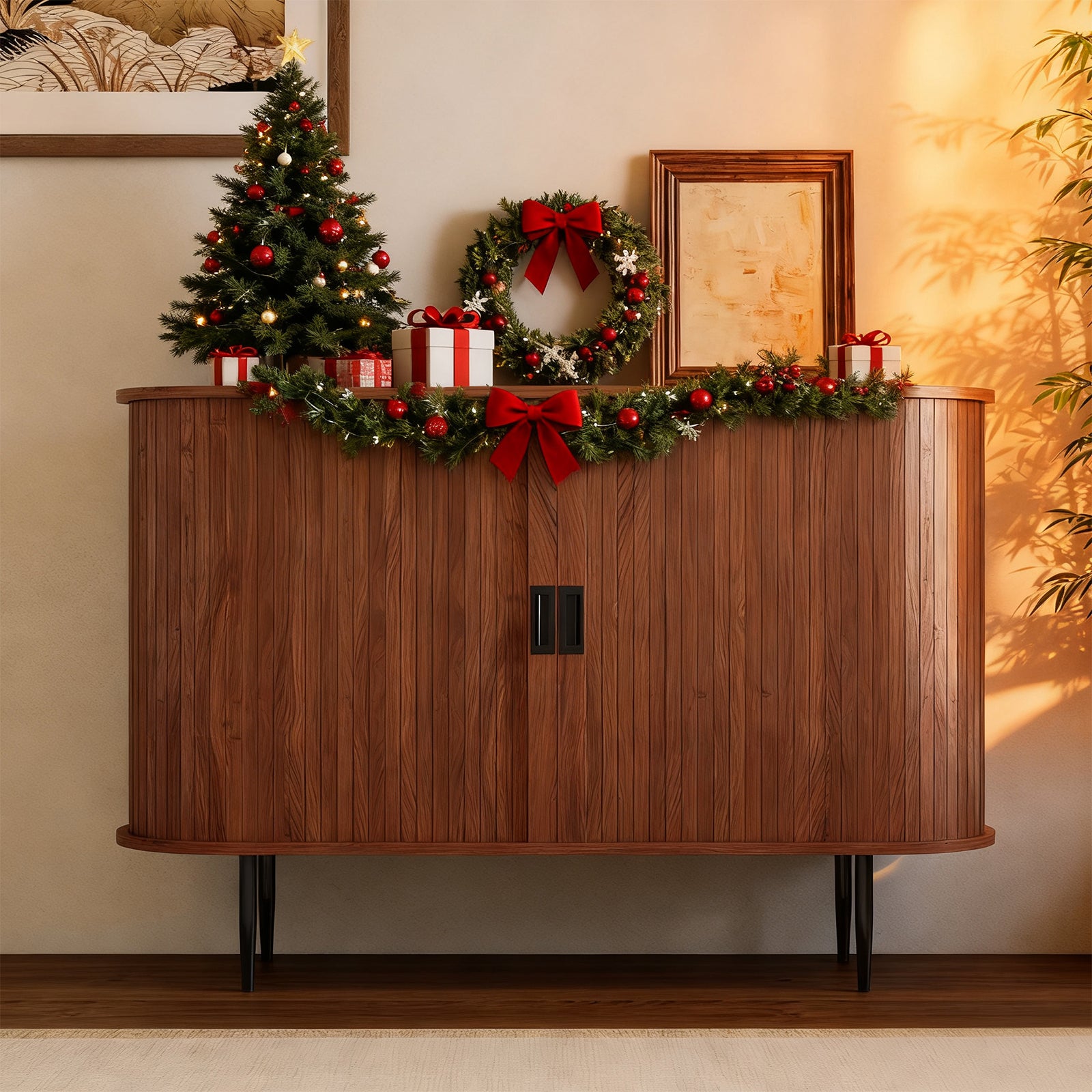 HLR® 47.2" Sideboard Buffet Cabinet with Tambour Door