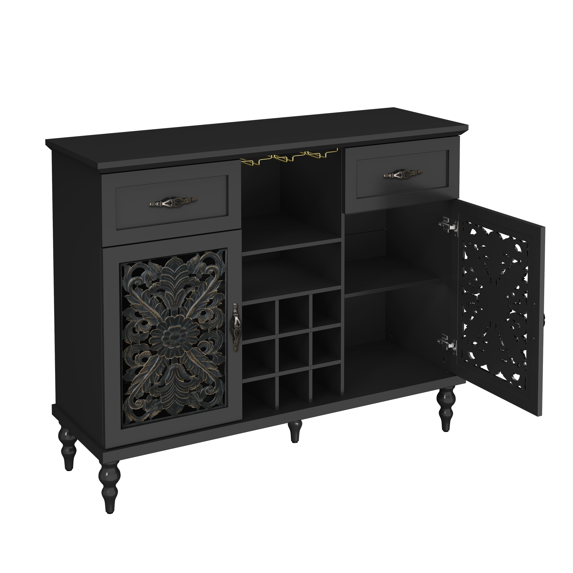 HLR® 47.2" Vintage Wine Bar Cabinet with 2 Door