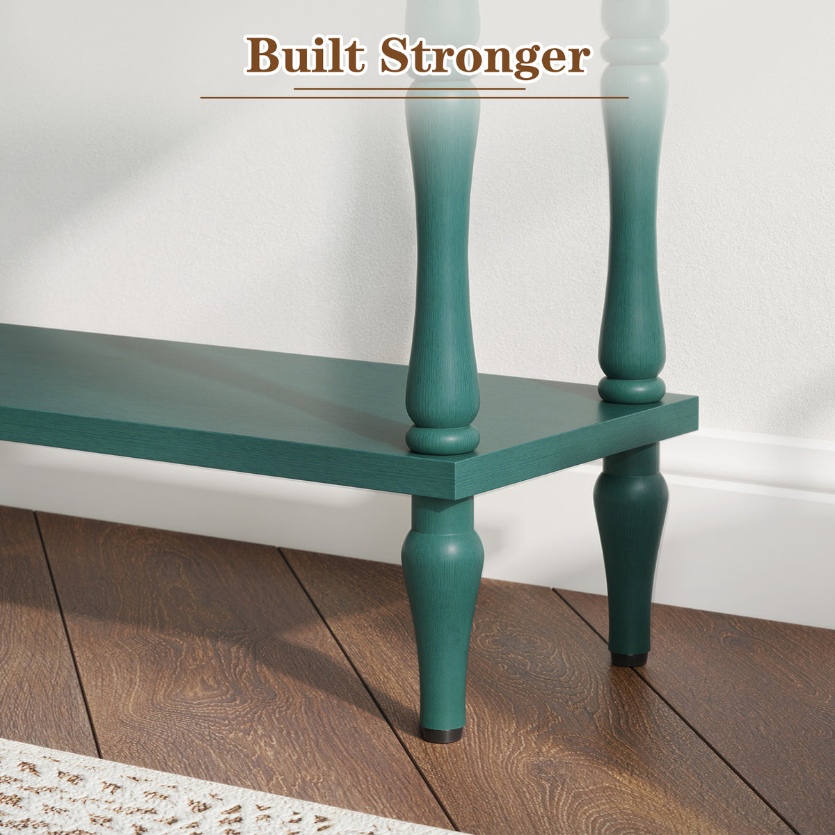 HLR 41" Mid Century Console Tables, Entryway Tables with 2 Drawers, 10 Mins Assembly, Green