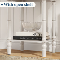 HLR 26"H Modern Nightstand with Drawer, Minimal Assembly Wood End Table for Bedroom, White