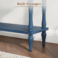 HLR 41" Mid Century Console Tables, Entryway Tables with 2 Drawers, 10 Mins Assembly, Blue