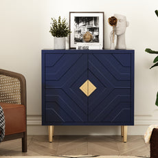 HLR Modern Accent Storage Cabinet with 2 Doors, Kitchen Buffet Sideboard for Dining Room, Blue
