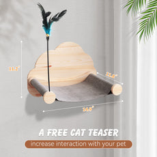 CBJCBJ Solid Wood Cat Wall Mounts Shelves Perches, Sleeping Playing Lounging Climbing Wall-mounted Cat Tree House for Cat