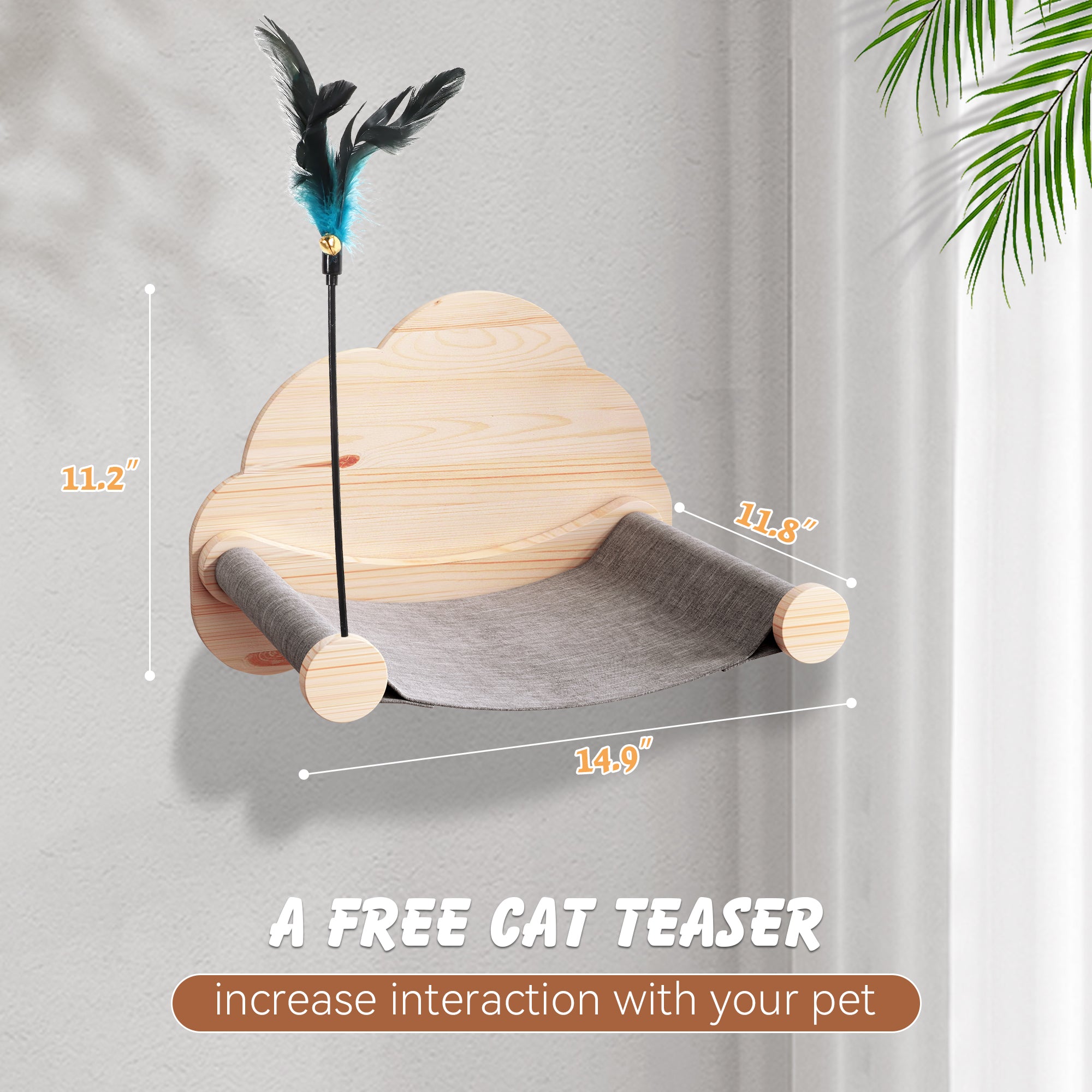 CBJCBJ Solid Wood Cat Wall Mounts Shelves Perches, Sleeping Playing Lounging Climbing Wall-mounted Cat Tree House for Cat