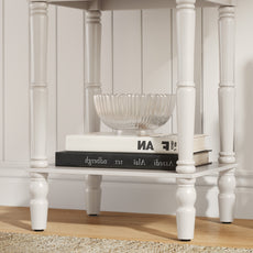 HLR 26"H Modern Nightstand with Drawer, Minimal Assembly Wood End Table for Bedroom, White
