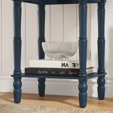 HLR 26"H Modern Nightstand with Drawer, Minimal Assembly Wood End Table for Bedroom, Blue