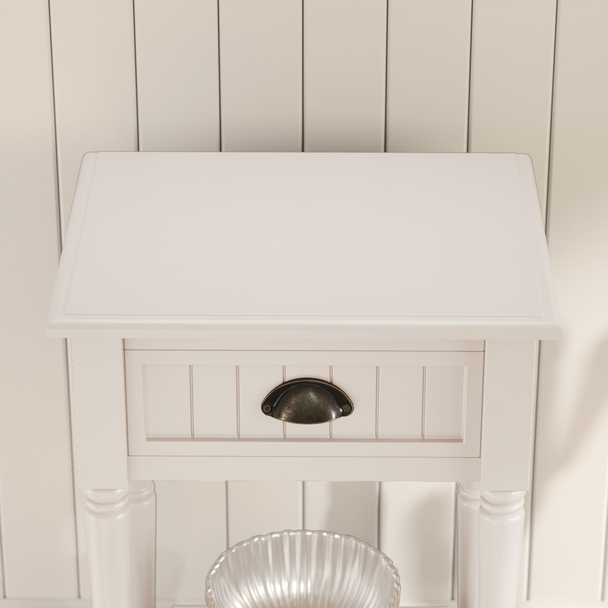 HLR 26"H Modern Nightstands Set of 2 with Drawers, Minimal Assembly Wood End Table for Bedroom, White