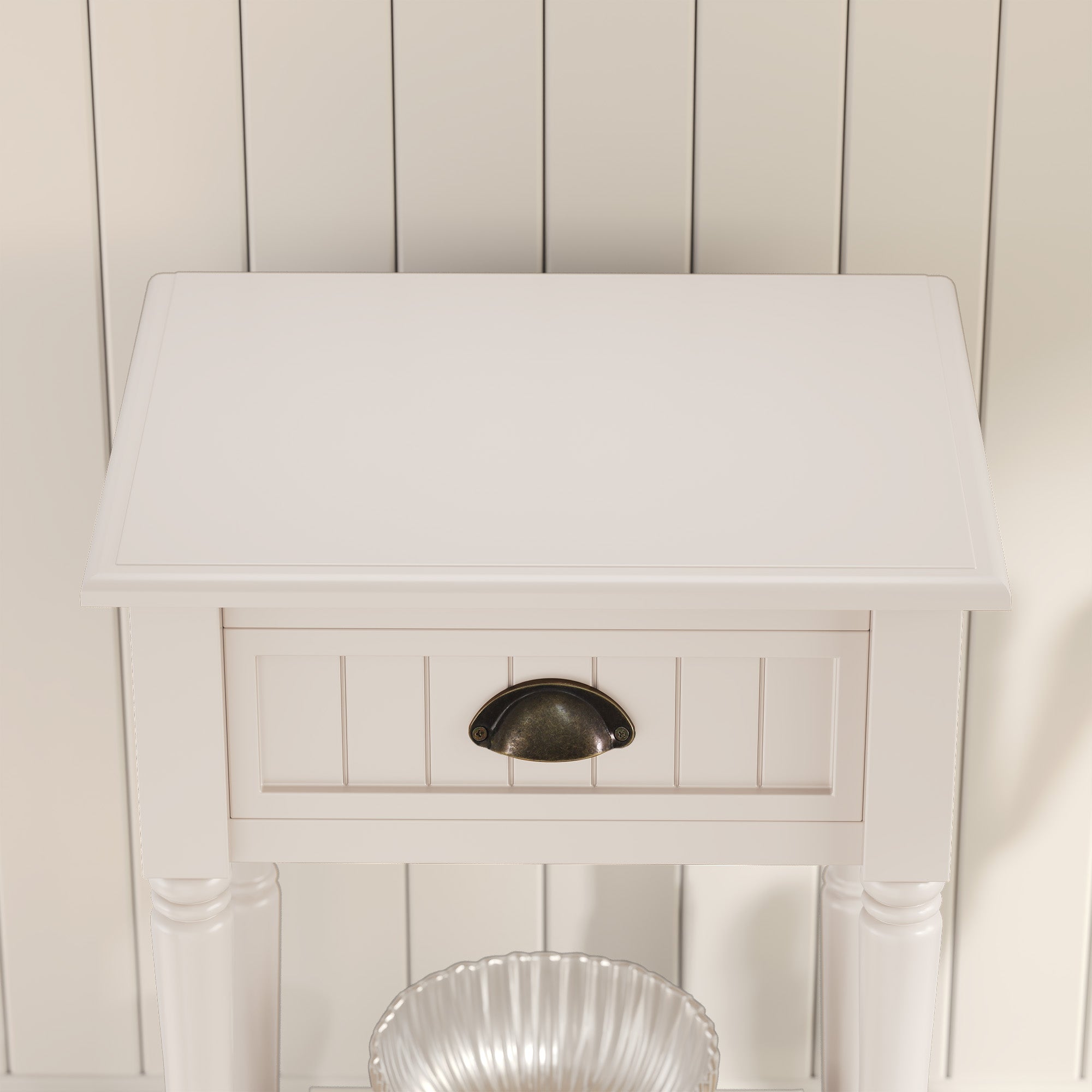 HLR 26"H Modern Nightstands Set of 2 with Drawers, Minimal Assembly Wood End Table for Bedroom, White