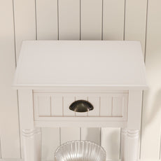 HLR 26"H Modern Nightstand with Drawer, Minimal Assembly Wood End Table for Bedroom, White