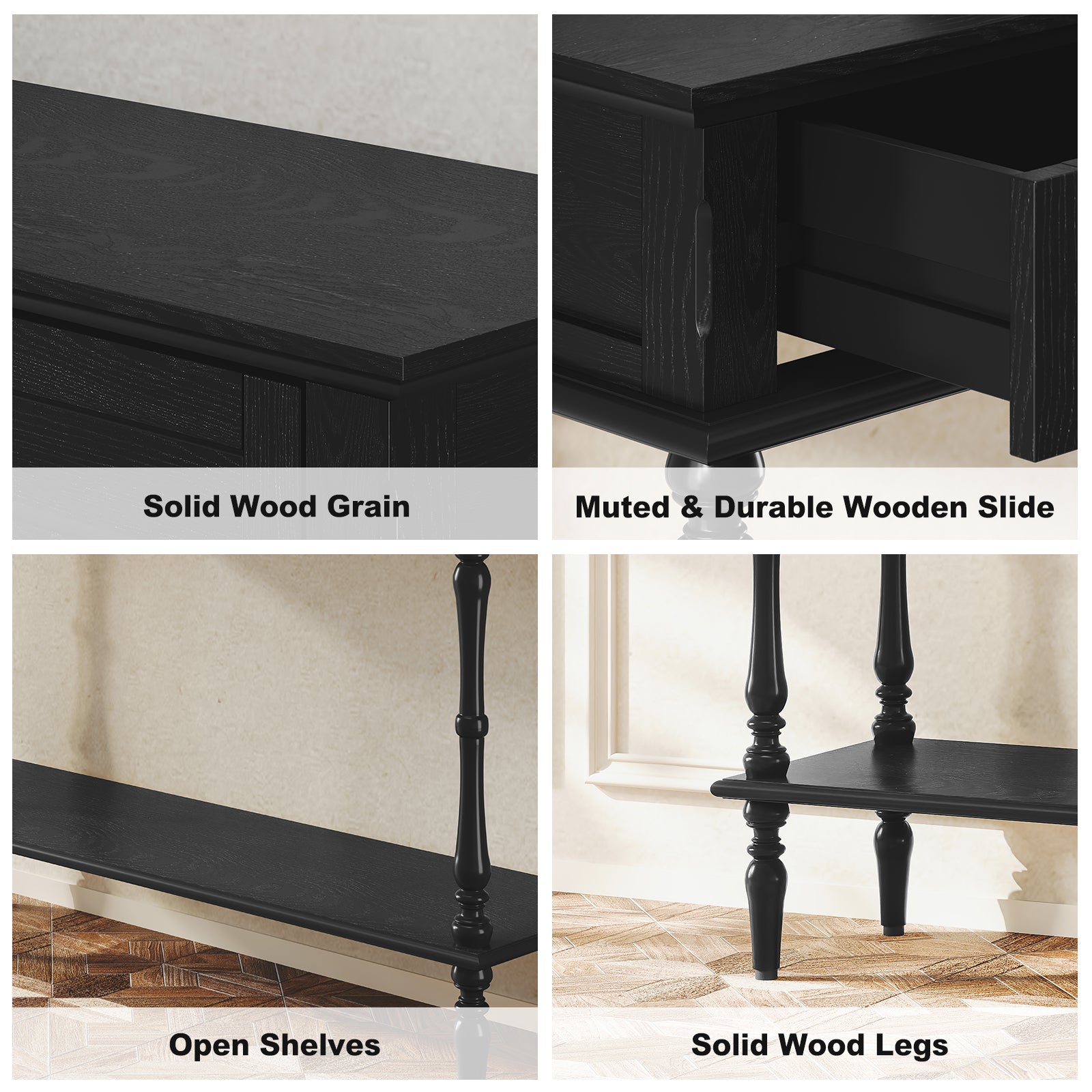 CBJCBJ40"Vintage Minimal Assembly Console Table with 2 Storage Drawers,Suitable for Living Room