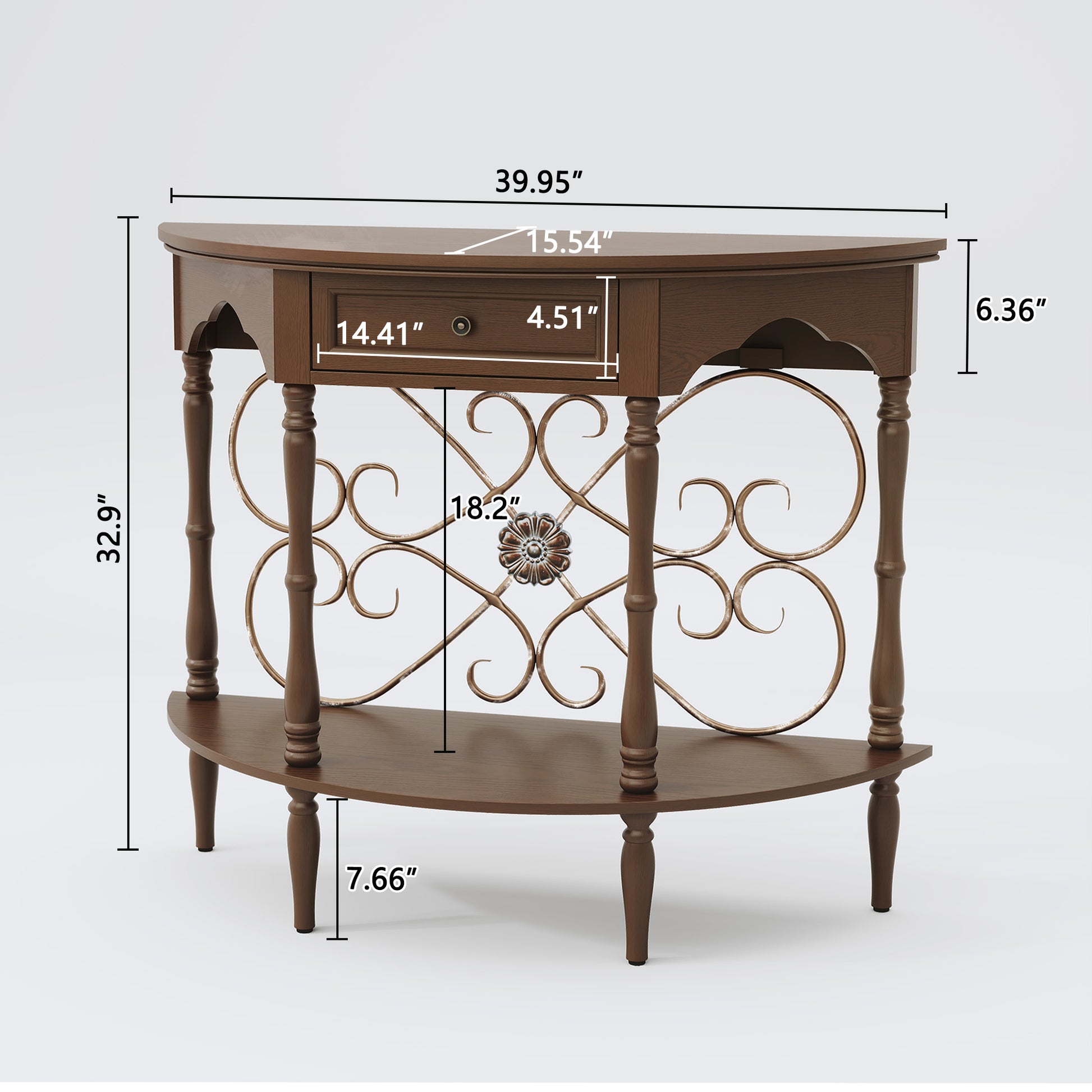 CBJCBJ Retro Console Table with Drawers, Assembled Entryway Storage Table, Accent Table for Hallway,Brown
