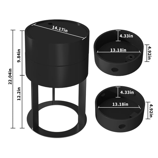 CBJCBJ Modern Round Nightstand with Drawer, 14.2" Bedside Table for Bedroom,Black